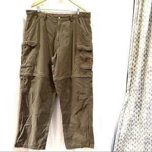 40/32 Rei Canvas Convertible Cargo Hiking Pant Olive Green